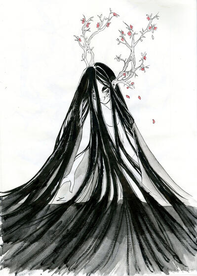 the entity of cherry blossom trees and of the beauty of transience